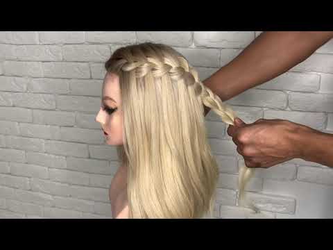 Penteado SEMI PRESO com TRANÇA CASCATA | HALF UP #hairstyle with BRAIDS