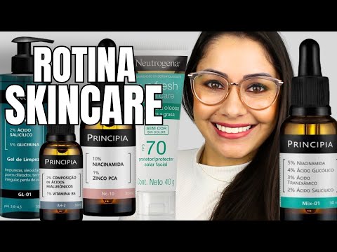 Rotina Completa de Skincare para Pele Mista/Oleosa com Tendência a Acne | Produtos PRINCIPIA!!