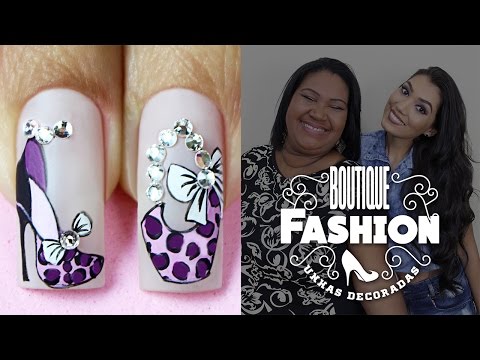 Unhas Decoradas da Moda com Sapatinho e Bolsa Fashion | Cola na Villar