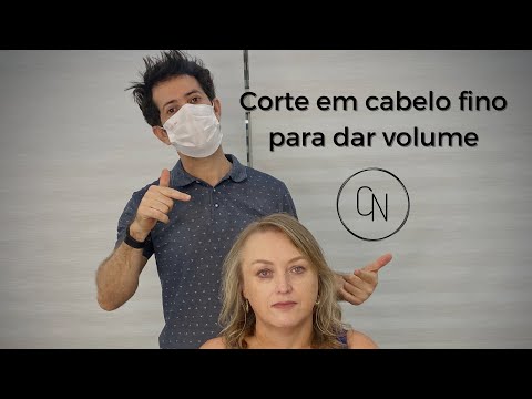 Corte em cabelo fino para dar volume