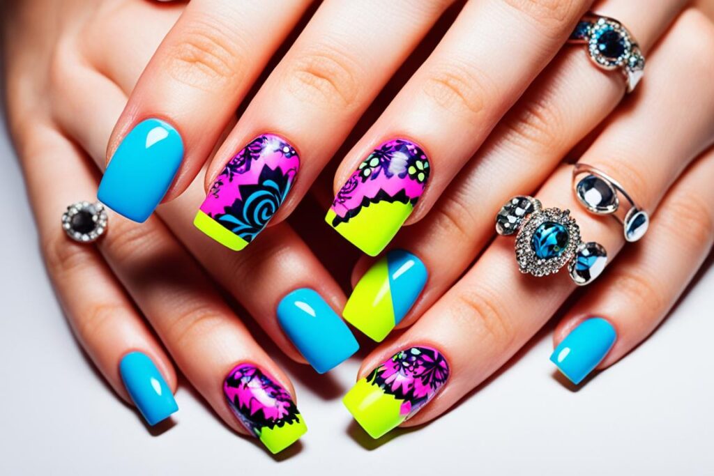 decoração de unhas neon decoração de unhas neon