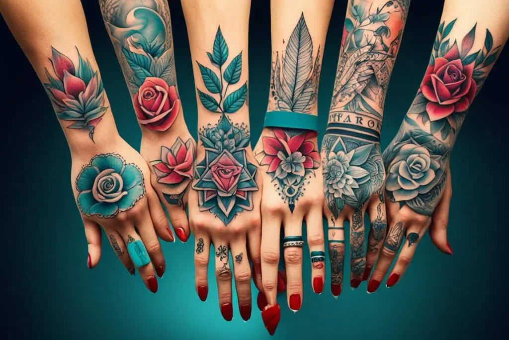 tatuagem na mão feminina diferentes estilos