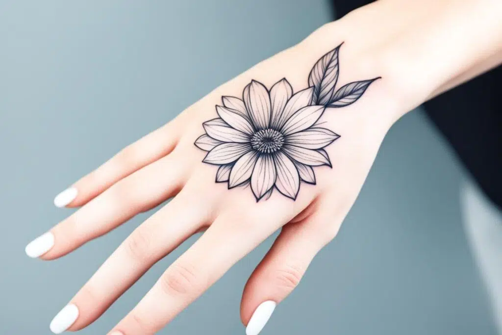 tatuagem na mão pequena feminina